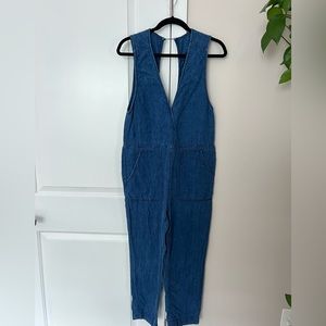 Denim free people jumpsuit s/4/6